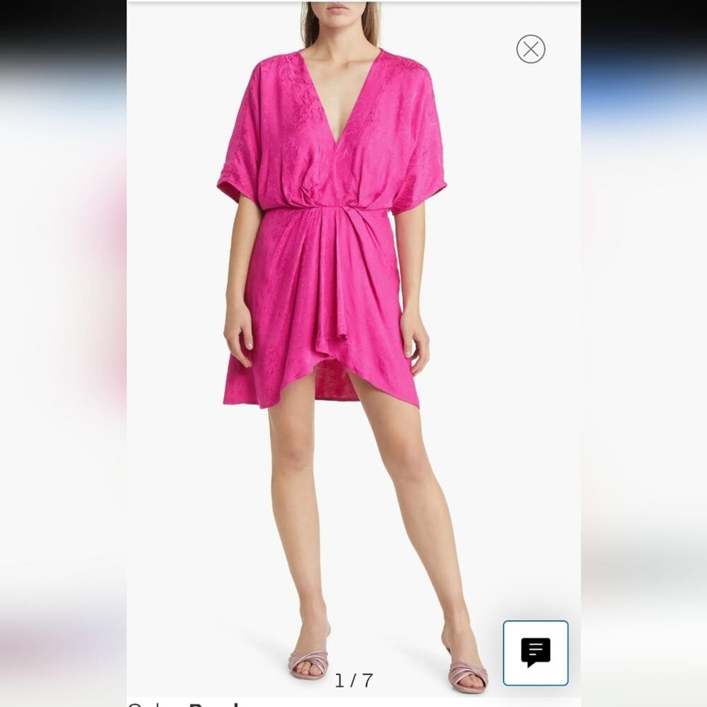 BTFL-LIFE Dress Nordstrom Fuchsia Purple Pink Candra Floral Jacquard Large